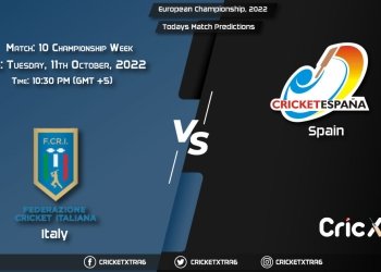 European Championship, 2022, ITA vs SPA Championship Week - Match 10 Prediction, Fantasy Cricket Tips, Pitch Report and Injury Update