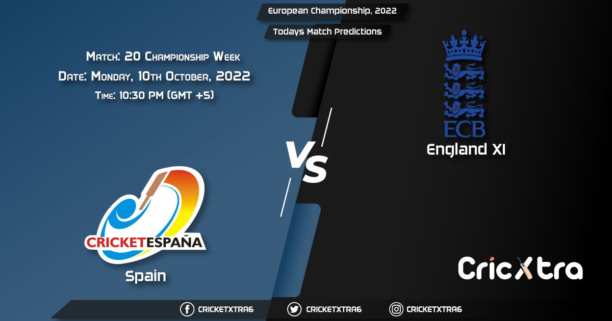 European Championship, 2022, SPA vs ENG-XI Championship Week - Match 20 Prediction, Fantasy Cricket Tips, Pitch Report and Injury Update