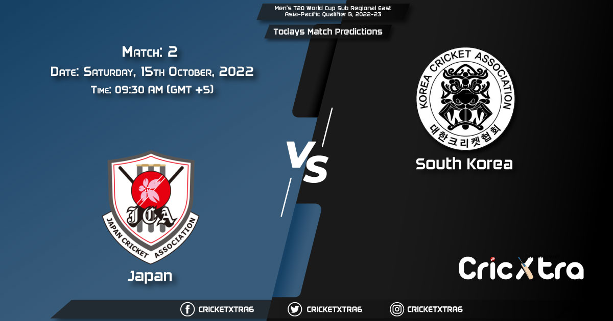 Men's T20 World Cup Sub Regional East Asia-Pacific Qualifier B, 2022-23, JPN vs KOR 2nd Match Prediction, Fantasy Cricket Tips, Pitch Report and Injury Update