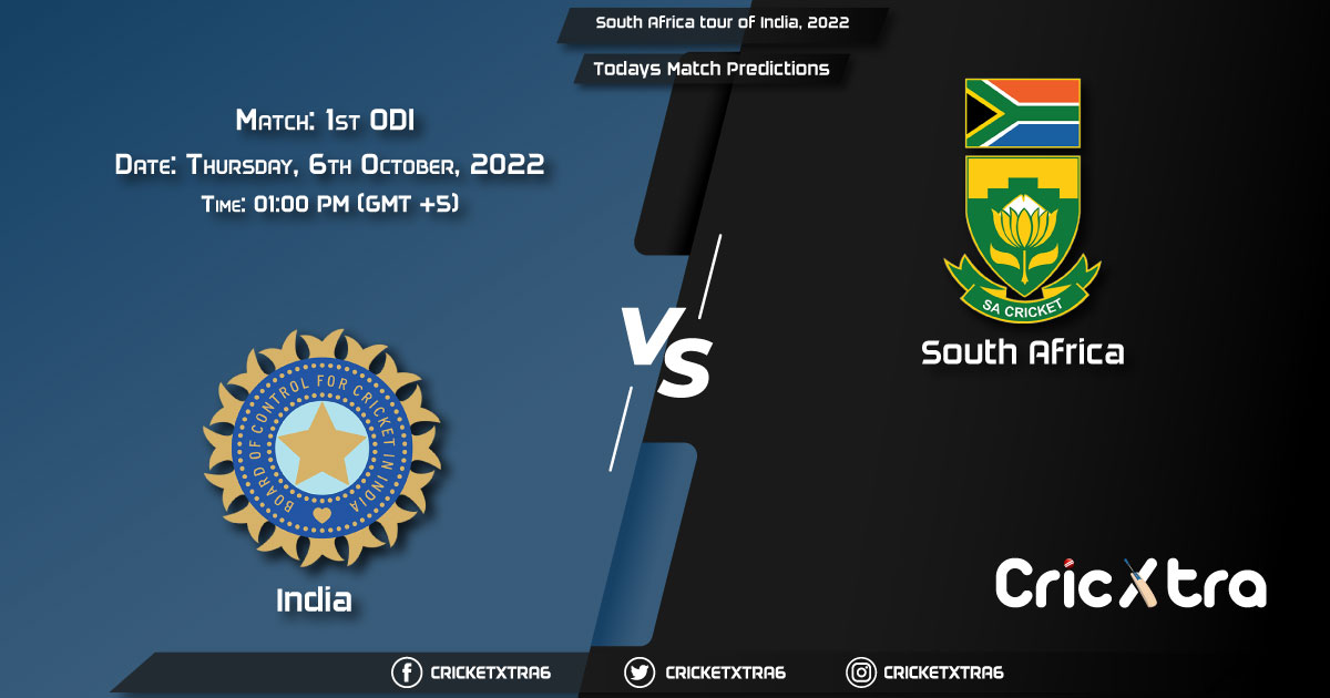 South Africa tour of India, 2022, IND vs SA 1st ODI Match Prediction, Fantasy Cricket Tips, Pitch Report and Injury Update