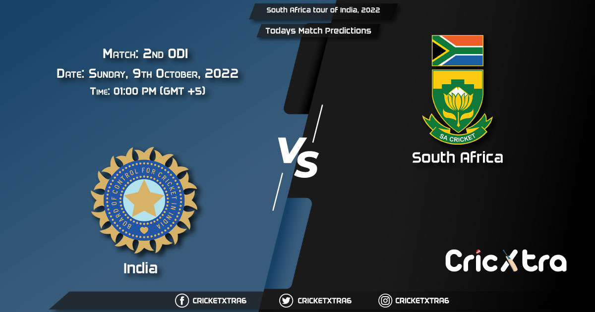 South Africa tour of India, 2022, IND vs SA 2nd ODI Match Prediction, Fantasy Cricket Tips, Pitch Report and Injury Update