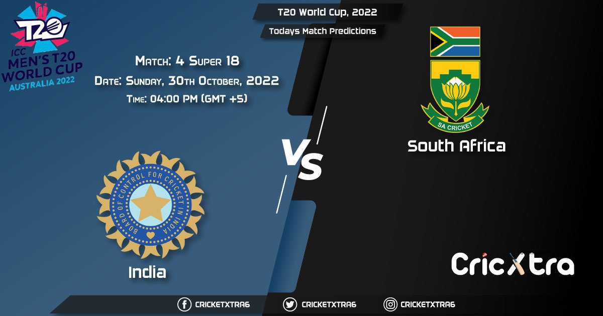 T20 World Cup, 2022, IND vs SA Super 12 - Match 18 Prediction, Fantasy Cricket Tips, Pitch Report and Injury Update