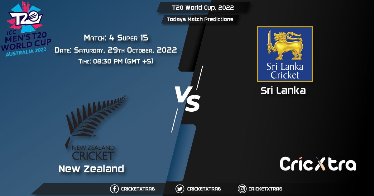 T20 World Cup, 2022, NZ vs SL Super 12 - Match 15 Prediction, Fantasy Cricket Tips, Pitch Report and Injury Update