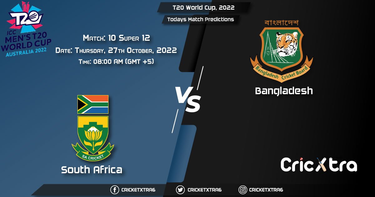 T20 World Cup, 2022, SA vs BAN Super 12 - Match 10 Prediction, Fantasy Cricket Tips, Pitch Report and Injury Update