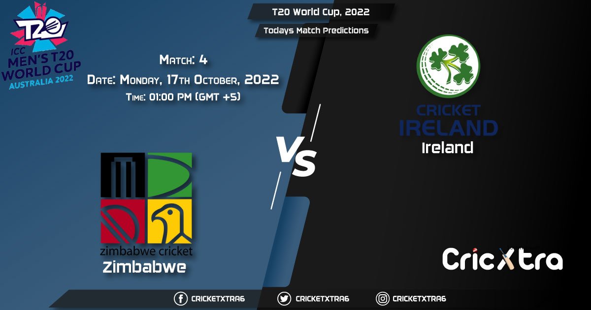 T20 World Cup, 2022, ZIM vs IRE 4th Match Prediction, Fantasy Cricket Tips, Pitch Report and Injury Update