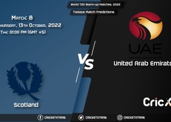 World T20 Warm-up Matches, 2022, SCO vs UAE 8th Match Prediction, Fantasy Cricket Tips, Pitch Report and Injury Update