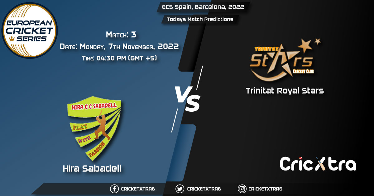 ECS Spain, Barcelona, 2022, HIS vs TRS 3rd Match Prediction, Fantasy Cricket Tips, Pitch Report and Injury Update