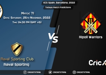 ECS Spain, Barcelona, 2022, RAS vs RIW 71st Match Prediction, Fantasy Cricket Tips, Pitch Report and Injury Update