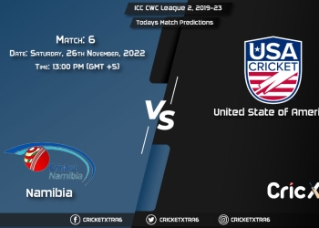 ICC CWC League 2, 2019-23, NAM vs USA 6th Match Prediction, Fantasy Cricket Tips, Pitch Report and Injury Update