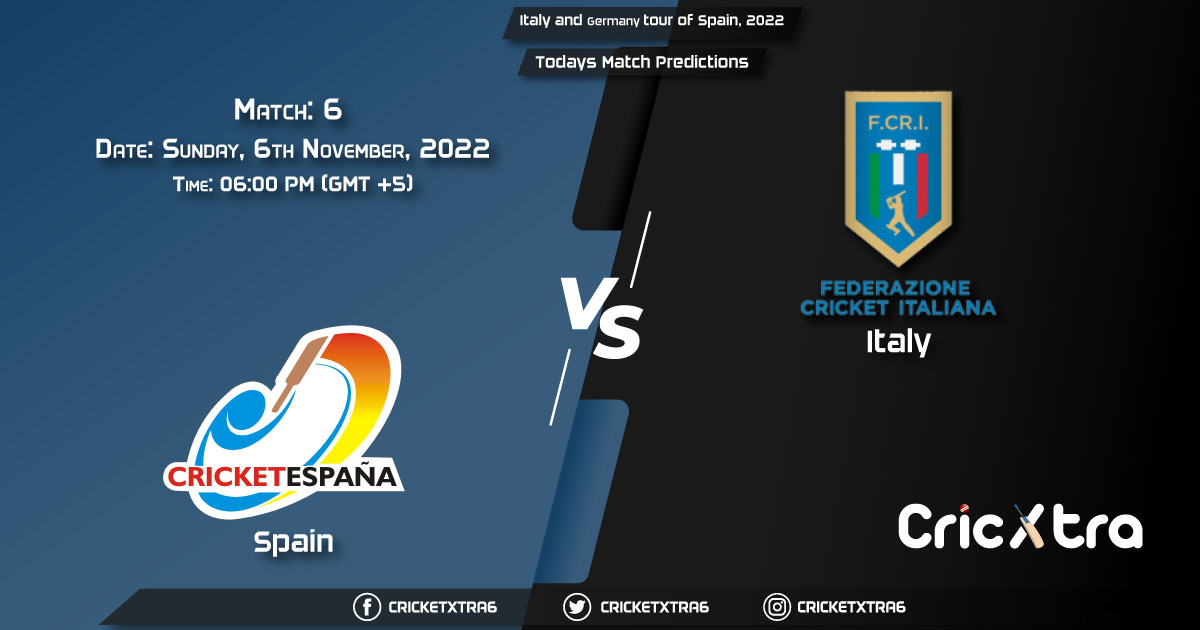 Italy and Germany tour of Spain, 2022, SPA vs ITA 6th Match Prediction, Fantasy Cricket Tips, Pitch Report and Injury Update