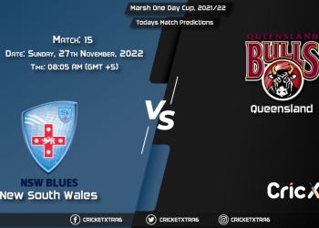 Marsh One Day Cup, 202223, NSW vs QUN 15th Match Prediction, Fantasy Cricket Tips, Pitch Report and Injury Update