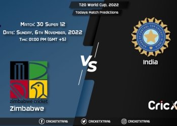 T20 World Cup, 2022, ZIM vs IND Super 12 - Match 30 Prediction, Fantasy Cricket Tips, Pitch Report and Injury Update