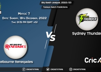 Big Bash League, 202223, REN vs THU 7th Match Prediction, Fantasy Cricket Tips, Pitch Report and Injury Update