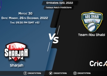 Emirates D20, 2022, SHA vs ABD 30th Match Prediction, Fantasy Cricket Tips, Pitch Report and Injury Update