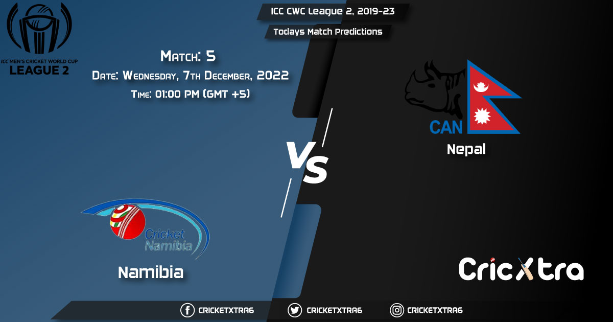 ICC CWC League 2, 2019-23, NAM vs NEP 5th Match Prediction, Fantasy Cricket Tips, Pitch Report and Injury Update