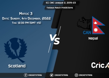 ICC CWC League 2, 2019-23, SCO vs NEP 3rd Match Prediction, Fantasy Cricket Tips, Pitch Report and Injury Update