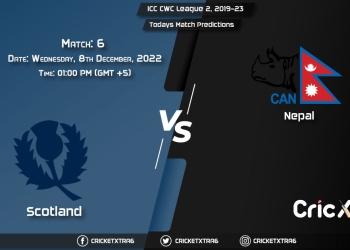 ICC CWC League 2, 2019-23, SCO vs NEP 6th Match Prediction, Fantasy Cricket Tips, Pitch Report and Injury Update