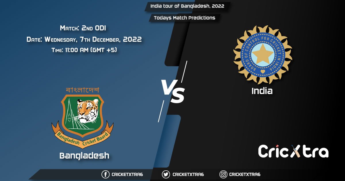 India tour of Bangladesh, 2022, IND vs BAN 2nd ODI Match Prediction, Fantasy Cricket Tips, Pitch Report and Injury Update
