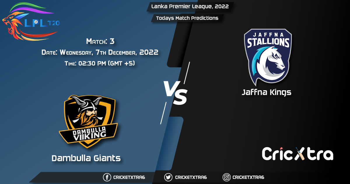 Lanka Premier League, 2022, DG vs JK 3rd Match Prediction, Fantasy Cricket Tips, Pitch Report and Injury Update
