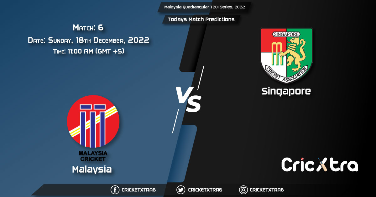 Malaysia Quadrangular T20I Series, 2022, MAS vs SIN 6 Match Prediction, Fantasy Cricket Tips, Pitch Report and Injury Update