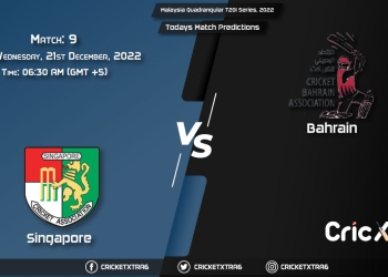 Malaysia Quadrangular T20I Series, 2022, SIN vs BRN 9 Match Prediction, Fantasy Cricket Tips, Pitch Report and Injury Update
