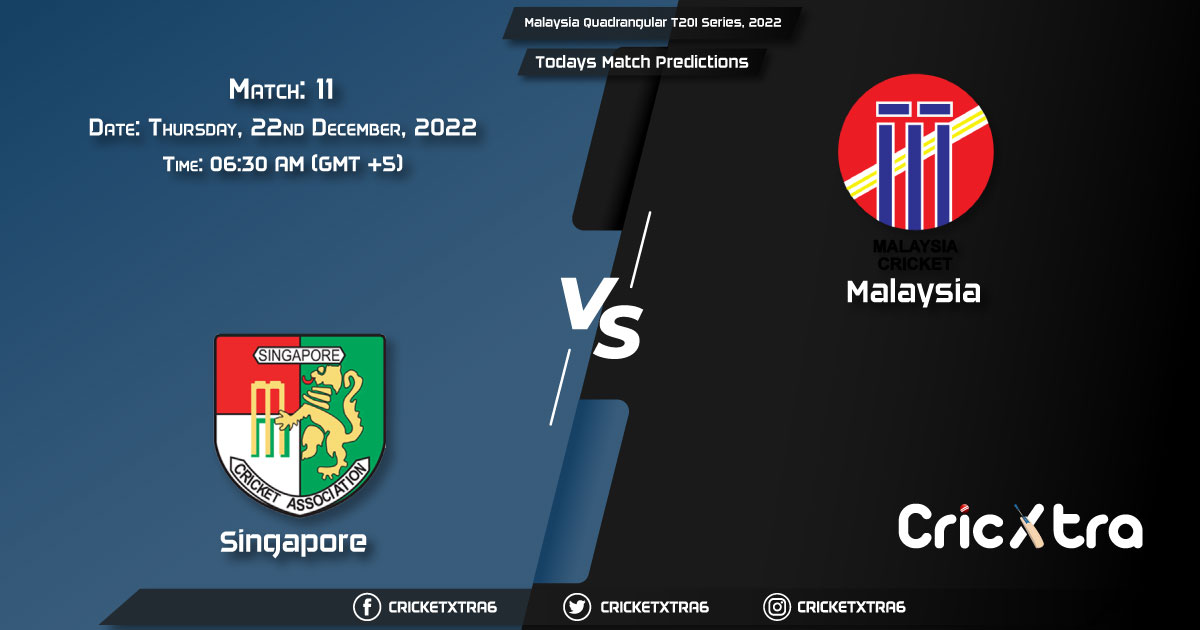 Malaysia Quadrangular T20I Series, 2022, SIN vs MAS 11 Match Prediction, Fantasy Cricket Tips, Pitch Report and Injury Update