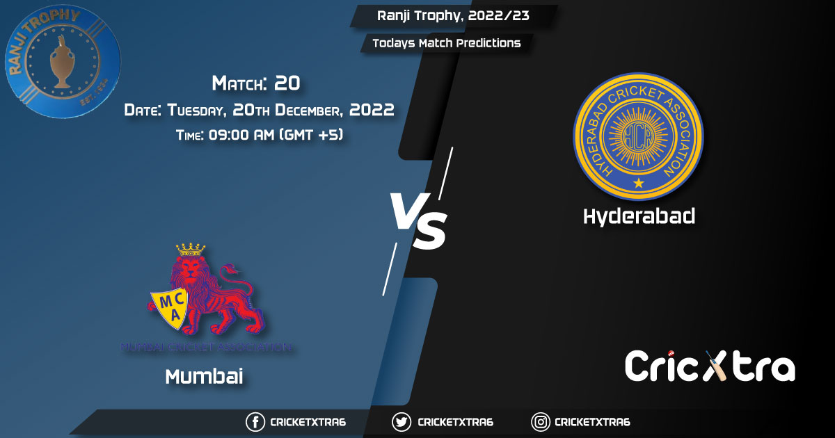Ranji Trophy, 202223, MUM vs HYD 20th Match Prediction, Fantasy Cricket Tips, Pitch Report and Injury Update