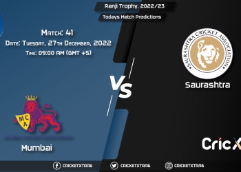 Ranji Trophy, 202223, MUM vs SAU 41st Match Prediction, Fantasy Cricket Tips, Pitch Report and Injury Update
