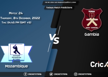 T20 WC 2024 Sub Regional Qualifier B, 2022, MOZ vs GAM 24th Match Prediction, Fantasy Cricket Tips, Pitch Report and Injury Update