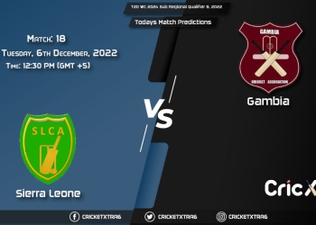 T20 WC 2024 Sub Regional Qualifier B, 2022, SLE vs GAM 18th Match Prediction, Fantasy Cricket Tips, Pitch Report and Injury Update