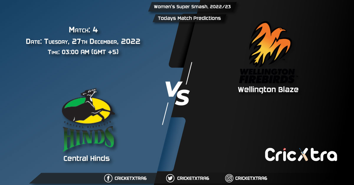 Women's Super Smash, 202223, CH-W vs WB-W 4th Match Prediction, Fantasy Cricket Tips, Pitch Report and Injury Update