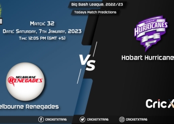 Big Bash League, 202223, REN vs HUR 32nd Match Prediction, Fantasy Cricket Tips, Pitch Report and Injury Update