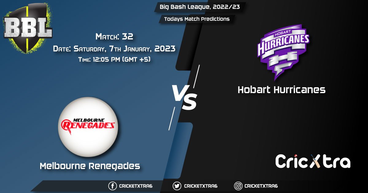 Big Bash League, 202223, REN vs HUR 32nd Match Prediction, Fantasy Cricket Tips, Pitch Report and Injury Update