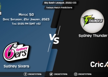 Big Bash League, 202223, SIX vs THU 50th Match Prediction, Fantasy Cricket Tips, Pitch Report and Injury Update