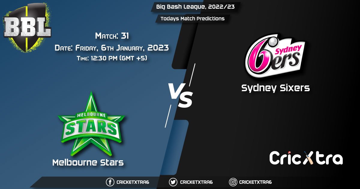 Big Bash League, 202223, STA vs SIX 31st Match Prediction, Fantasy Cricket Tips, Pitch Report and Injury Update