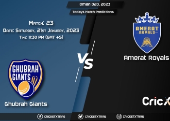 Oman D20 League, 2023, GGI vs AMR 23rd Match Prediction, Fantasy Cricket Tips, Pitch Report and Injury Update