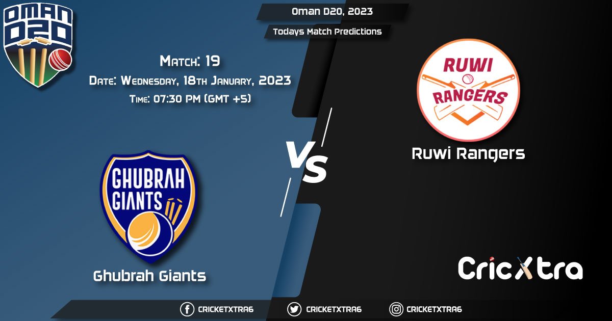 Oman D20 League, 2023, GGI vs RUR 19th Match Prediction, Fantasy Cricket Tips, Pitch Report and Injury Update