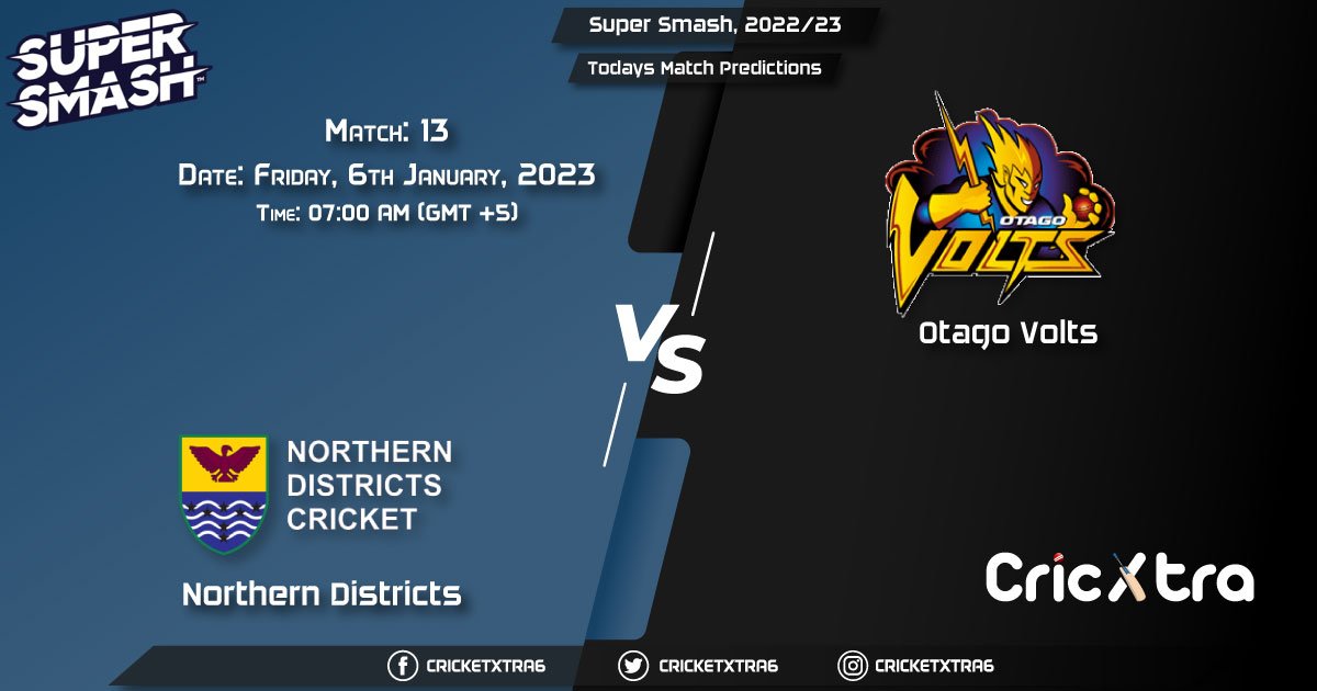 Super Smash, 202223, ND vs OV 13th Match Prediction, Fantasy Cricket Tips, Pitch Report and Injury Update