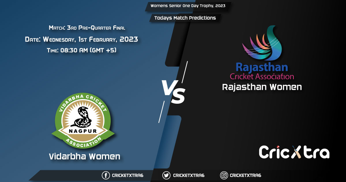 Womens Senior One Day Trophy, 2023, VID-M vs RJS-W 3rd Pre-Quarter Final Match Prediction, Fantasy Cricket Tips, Pitch Report and Injury Update