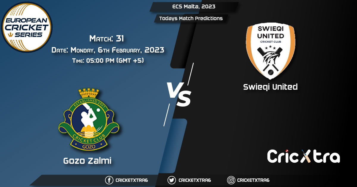 ECS Malta, 2023, GZZ vs SWU 31st Match Prediction, Fantasy Cricket Tips, Pitch Report and Injury Update