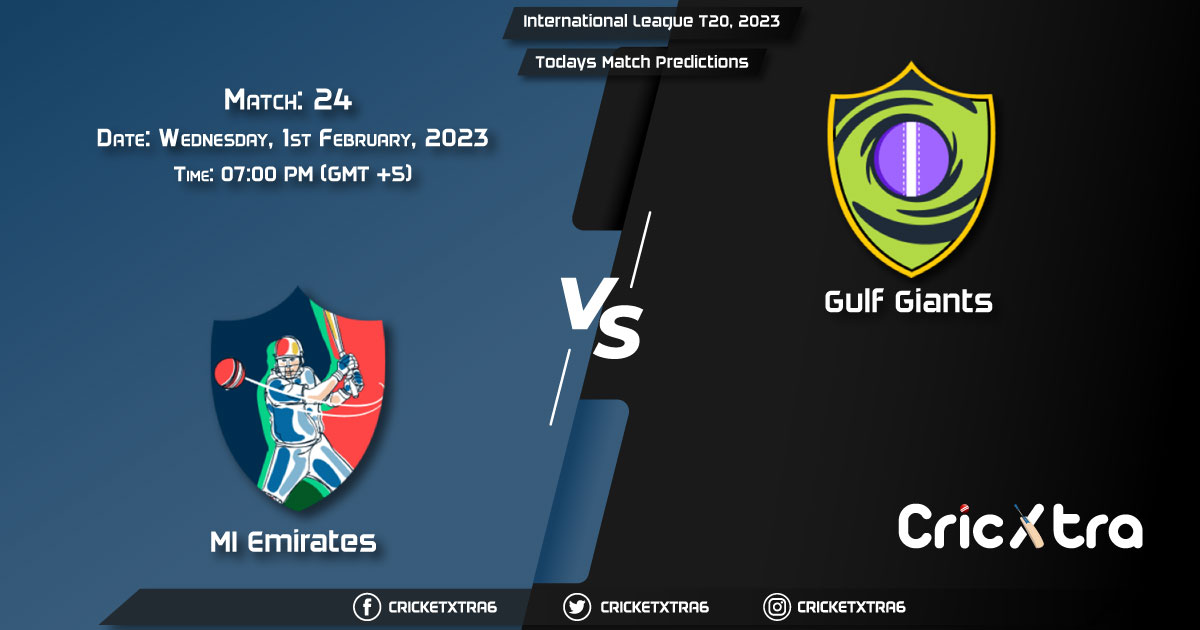International League T20, 2023, MIE vs GG 24th Match Prediction, Fantasy Cricket Tips, Pitch Report and Injury Update