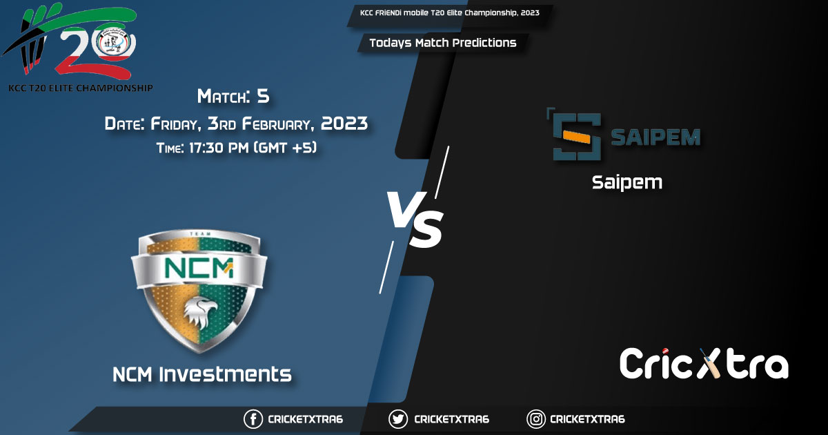 KCC FRiENDi mobile T20 Elite Championship, 2023, NCMI vs SAI 5th Match Prediction, Fantasy Cricket Tips, Pitch Report and Injury Update