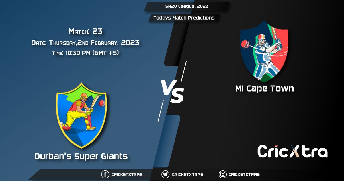 SA20 League, 2023, DSG vs MICT 23rd Prediction, Fantasy Cricket Tips, Pitch Report and Injury Update