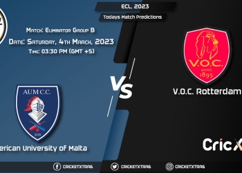 ECL, 2023, AUM vs VOC Group B - Eliminator Prediction, Fantasy Cricket Tips, Pitch Report and Injury Update