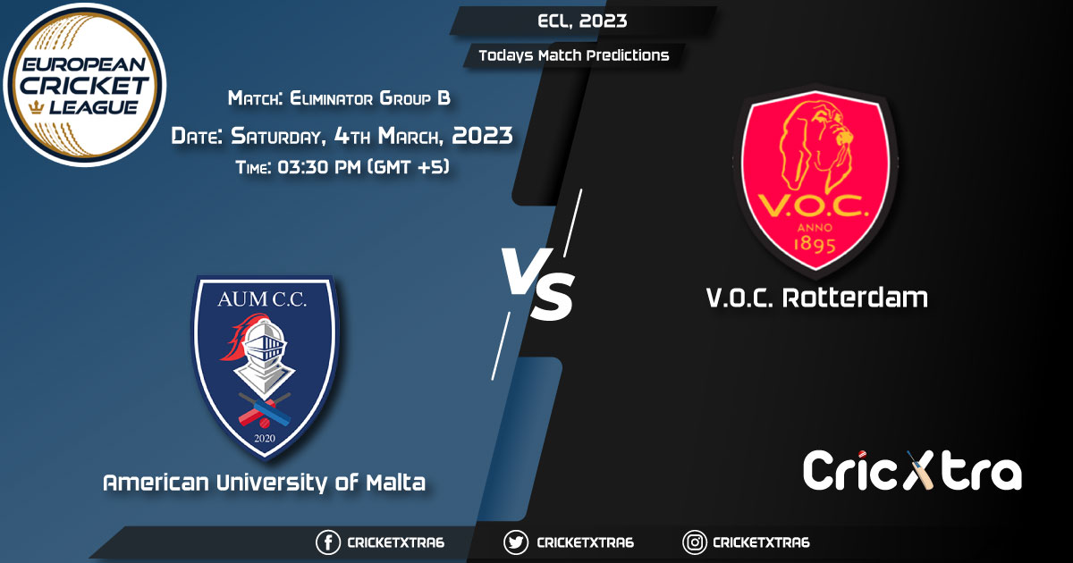 ECL, 2023, AUM vs VOC Group B - Eliminator Prediction, Fantasy Cricket Tips, Pitch Report and Injury Update