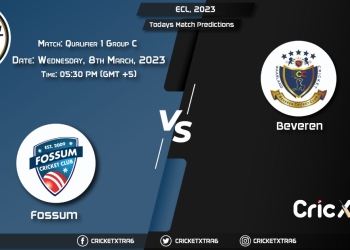 ECL, 2023, FOS vs BEV Group C - Qualifier 1 Prediction, Fantasy Cricket Tips, Pitch Report and Injury Update