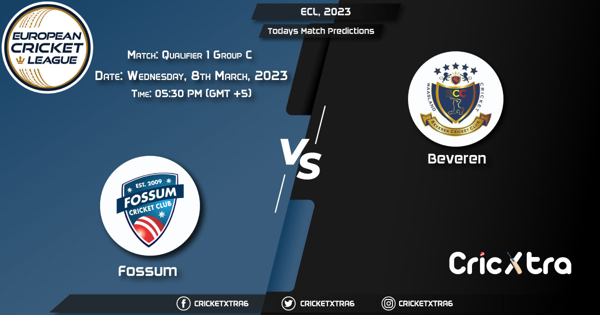ECL, 2023, FOS vs BEV Group C - Qualifier 1 Prediction, Fantasy Cricket Tips, Pitch Report and Injury Update
