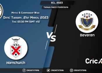 ECL, 2023, HOR vs BEV Championship Week - Match 6 Prediction, Fantasy Cricket Tips, Pitch Report and Injury Update