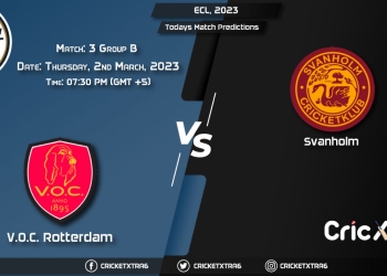 ECL, 2023, VOC vs SVH Group B - Match 3 Prediction, Fantasy Cricket Tips, Pitch Report and Injury Update