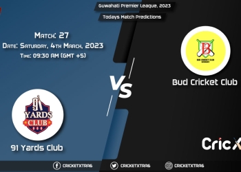 Guwahati Premier League, 2023, NYC vs BCC 27th Match Prediction, Fantasy Cricket Tips, Pitch Report and Injury Update